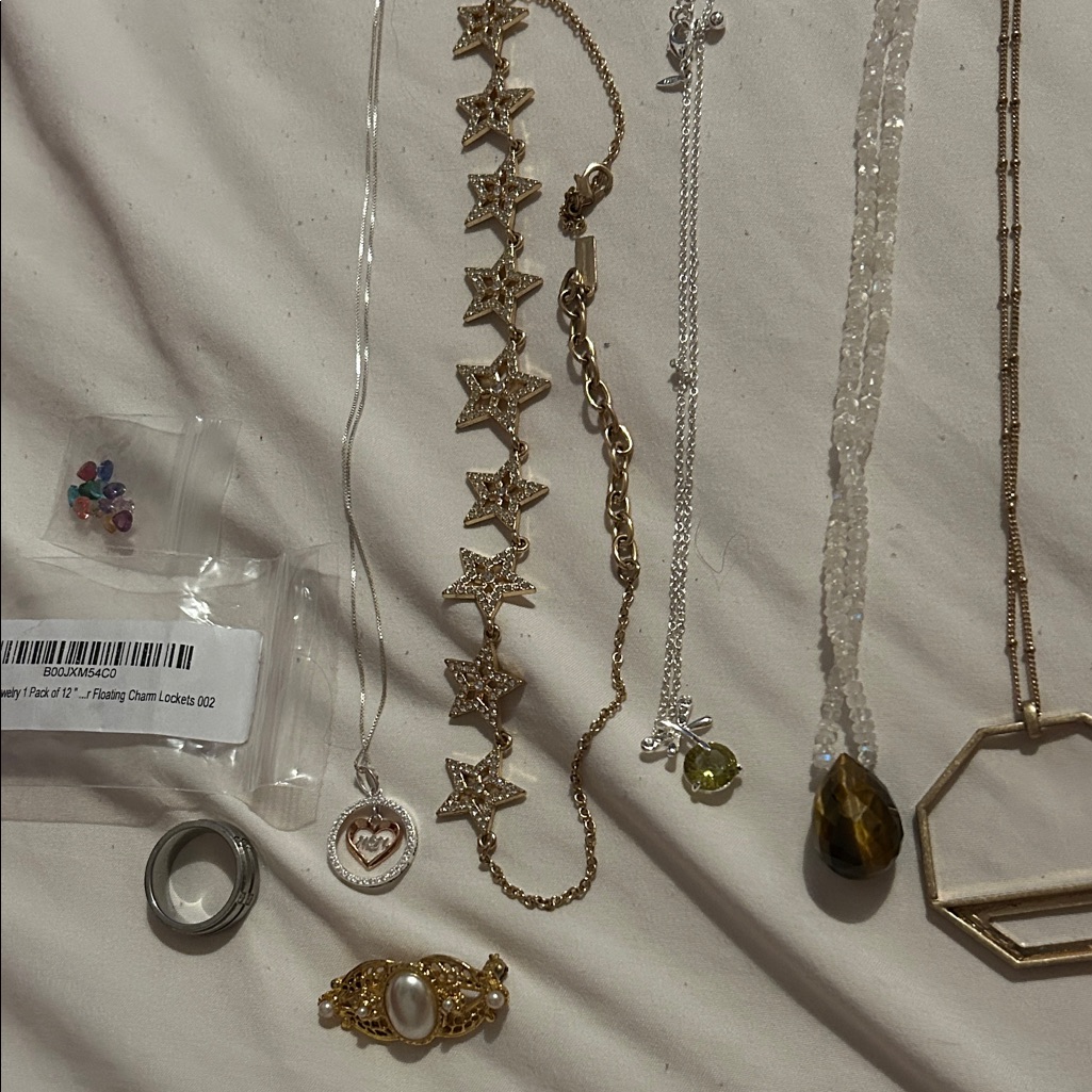 Mixed Jewelry Lot Necklaces, Rings, Bracelet & Charms